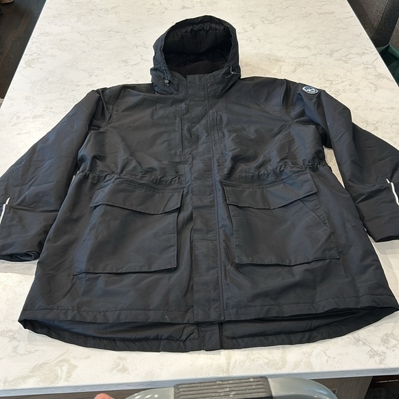 Lands' End Plus Squall Waterproof Insulated Parka Black Jacket Coat XXL Tall - Picture 7 of 17